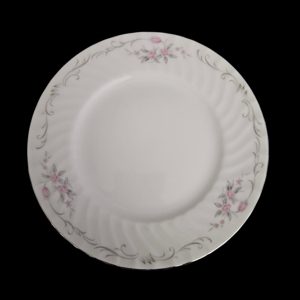 Gold Standard China Bread Plates Set 4 Pink Floral Japan